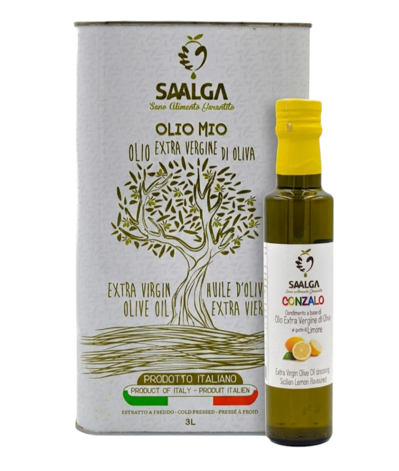 Włoska oliwa extra vergine z Sycylii 3L | Olio Mio  (owocowa, zbalansowana)+ Oliwa Cytrynowa GRATIS