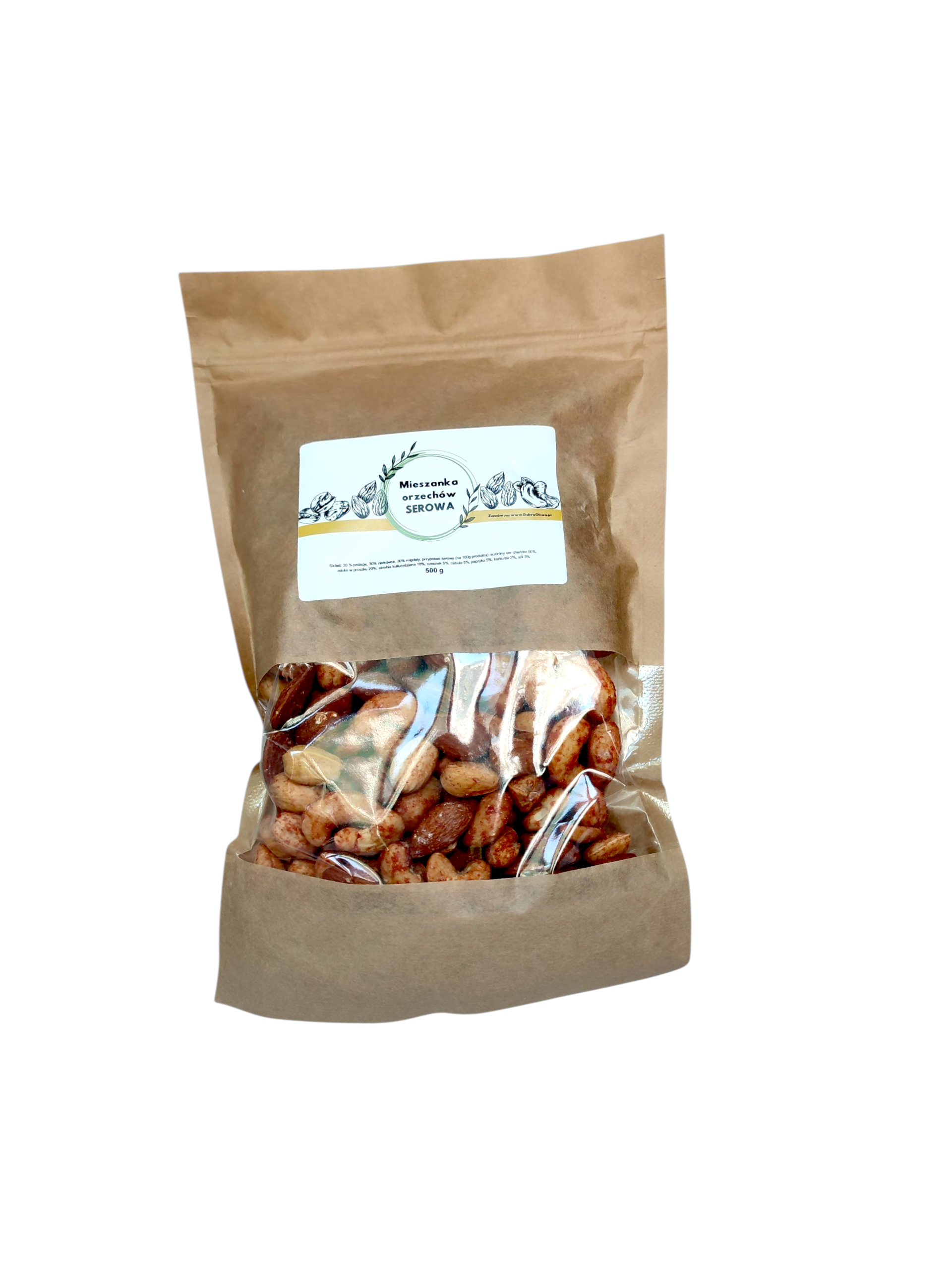 Serowa Mieszanka Orzechów 500g | Migdały Nerkowce Pistacje | Premium Smak!