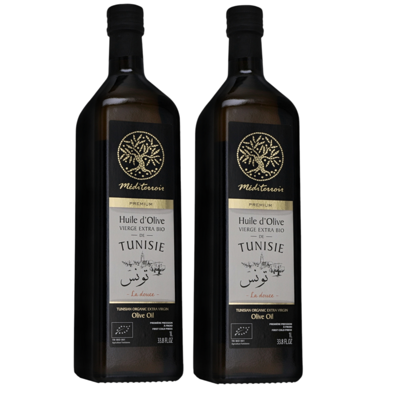 Zestaw 2szt x 1L BIO Oliwa z oliwek extra virgin z Tunezji (łagodna) Zbiór 2025/2026