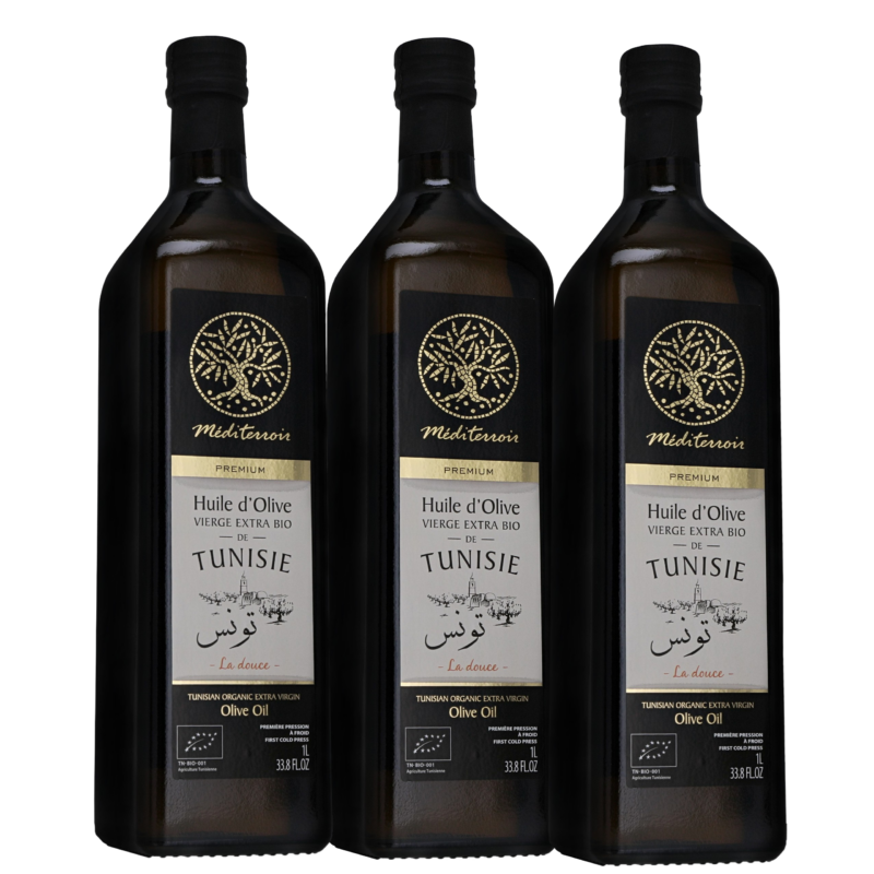 Zestaw 3szt x 1L BIO Oliwa z oliwek extra virgin z Tunezji (łagodna) Zbiór 2025/2026