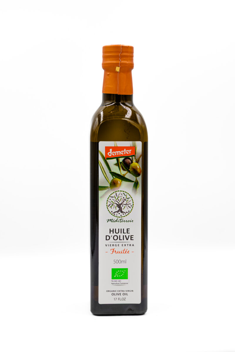 Ekologiczna oliwa extra virgin 500 ml: DEMETER The Fruity ŚWIEŻY ZBIÓR 2025/2026 (owocowa, łagodna)