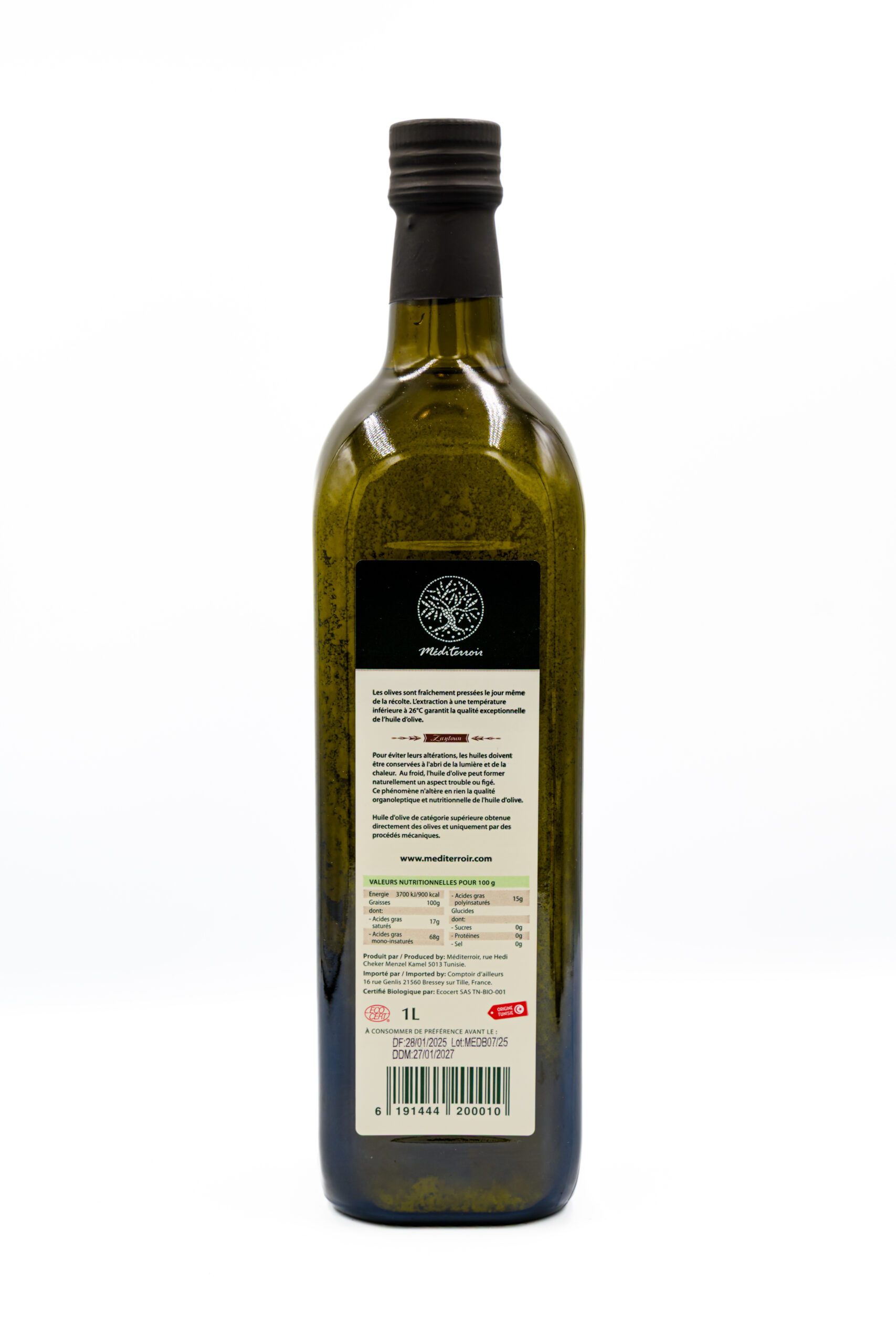 BIO oliwa extra virgin z Tunezji 1 L | organiczna EcoCert ZBIÓR 2024 (średniołagodna, owocowa) - obrazek 3